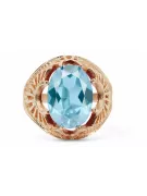 Aquamarine Original Vintage 14K Rose Gold Ring Vintage Jewlery vrc003r